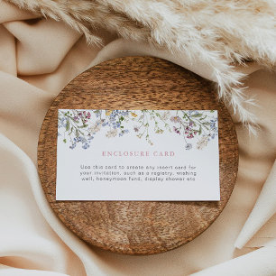 Wildflower Enclosure Card Custom Insert Floral