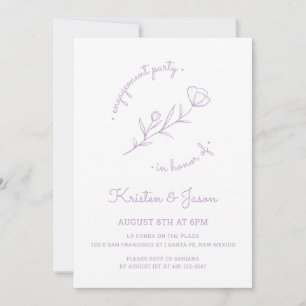 Wildflower Engagement Party Invitation in Lilac