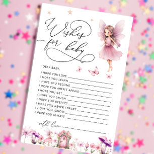 Wildflower Fairy Baby Shower Wishes for Baby Card
