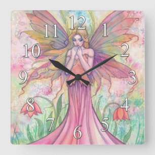 Wildflower Fairy Fantasy Art Wall Clock