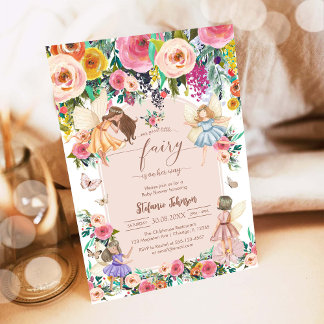 Wildflower Fairy First 1st Birthday Invitation