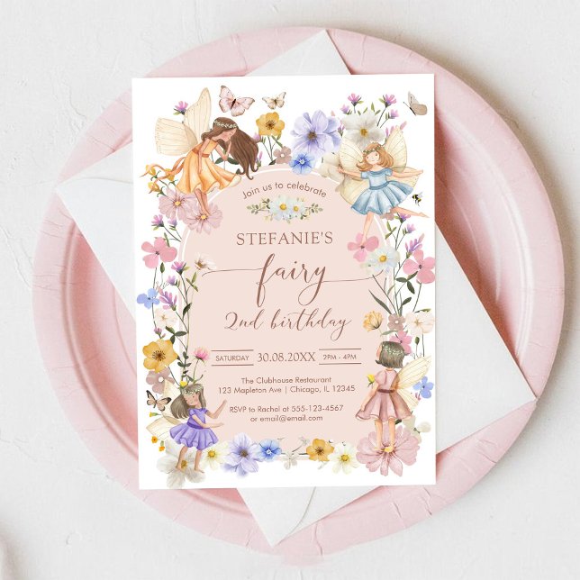 Wildflower Fairy First 1st Birthday Invitation (Creator Uploaded)