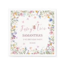 Wildflower Fairy Garden 2nd Birthday Party Napkins