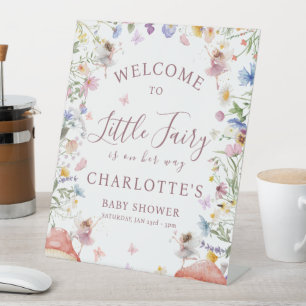 Wildflower Fairy Garden Baby Shower Table Sign