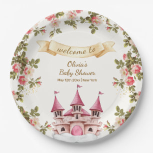 Wildflower Fairytale Castle Baby Shower Welcome  Paper Plate