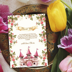 Wildflower Fairytale Princess Castle Baby Shower Thank You Card
