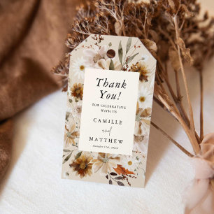 Wildflower Fall Floral Wedding Gift Tags