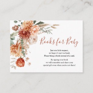 Wildflower Fall in Love Baby Shower Books for Baby Enclosure Card