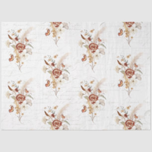 Wildflower Fall Pampas Grass Butterflies Decoupage Tissue Paper