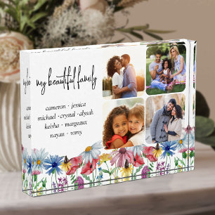 Wildflower Family First Names and 4 Photo Block