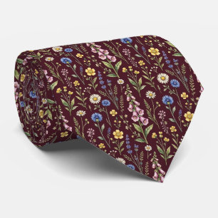 Wildflower Faux Silk English Garden Gentleman's Tie