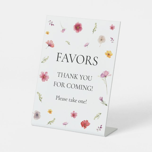 Wildflower Favour  Pedestal Sign (Front)