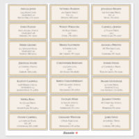 Wildflower Fern Beige Gold Wedding Guest Address