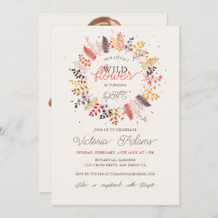 Wildflower Fern Mushroom Foliage Birthday Invitation