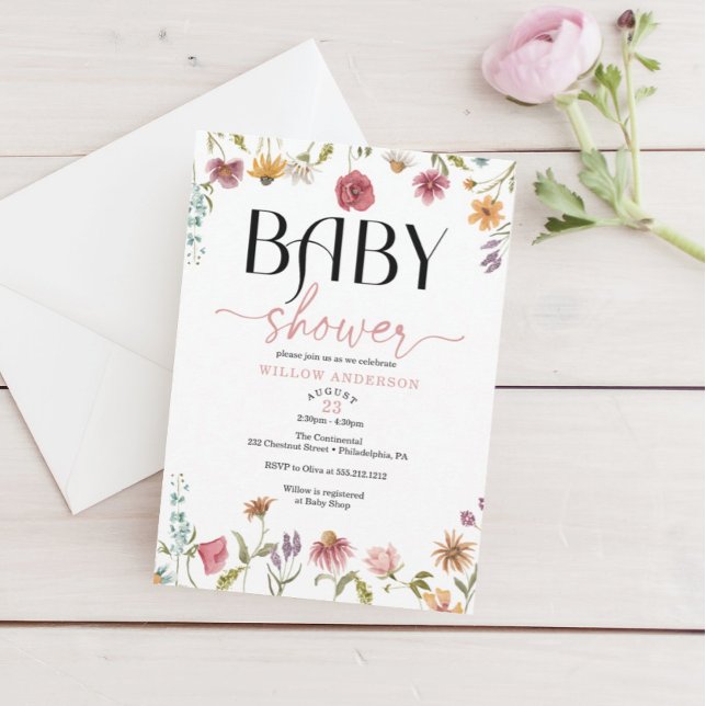 Wildflower Field Boho Baby Shower Invitation (Creator Uploaded)