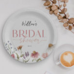 Wildflower Field Boho Bridal Shower Decor Paper Plate<br><div class="desc">This design features a delicate wreath bouquet of hand painted wildflowers and greenery along with a lovely combination of modern and rustic fonts. See the entire collection for more matching items!</div>