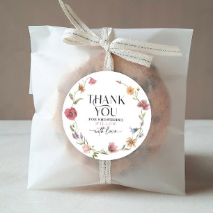 Wildflower Field Boho Favour Thank You Sticker