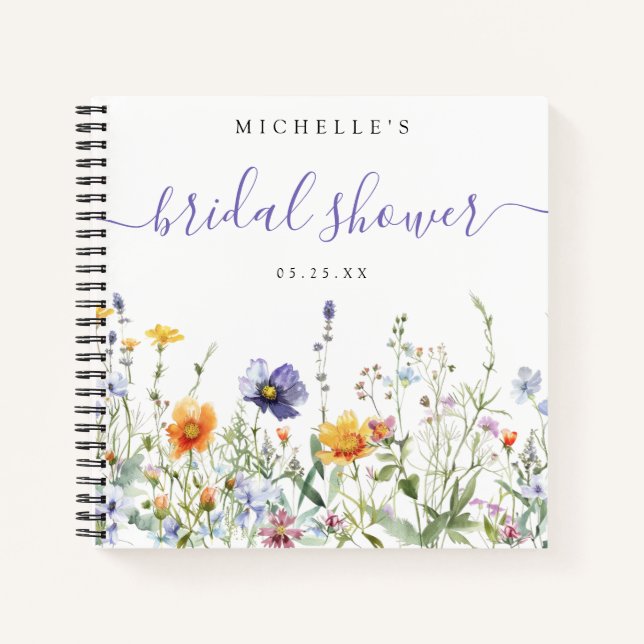 Wildflower Field Bridal Shower Guest Book (Front)