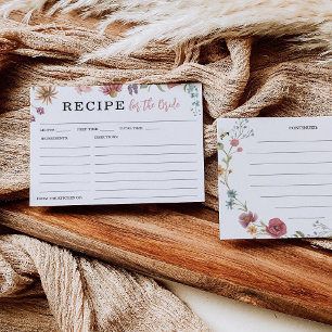 Wildflower Field Bridal Shower Recipe Card