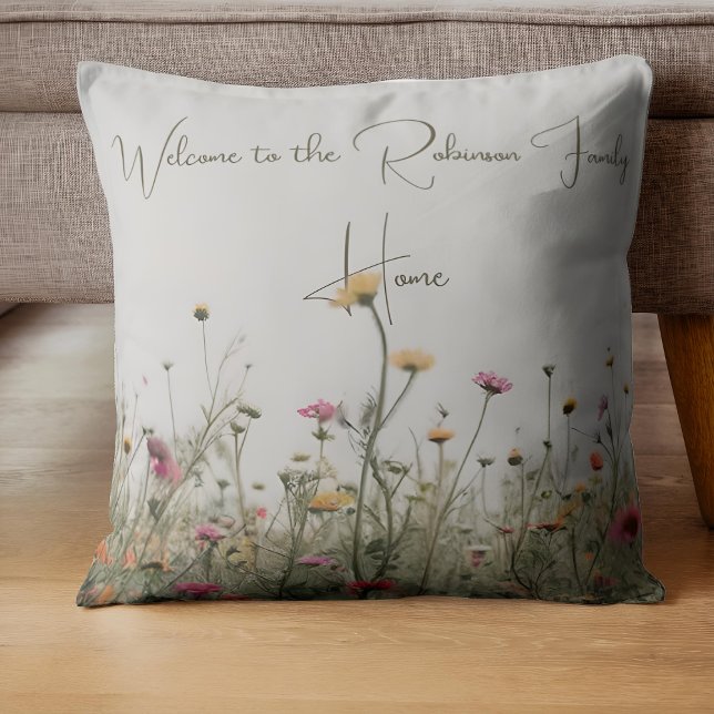 Wildflower Field Country Family Home Custom Floral Cushion (Creator Uploaded)
