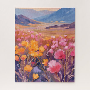 Wildflower Field Floral Landscape Painting Jigsaw Puzzle