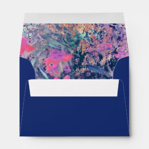 Wildflower Field Impressionism-Blue Pink Envelope