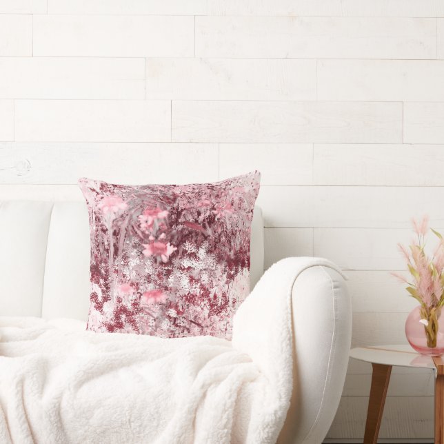 Wildflower Field Impressionism-Mauve Cushion (Couch)