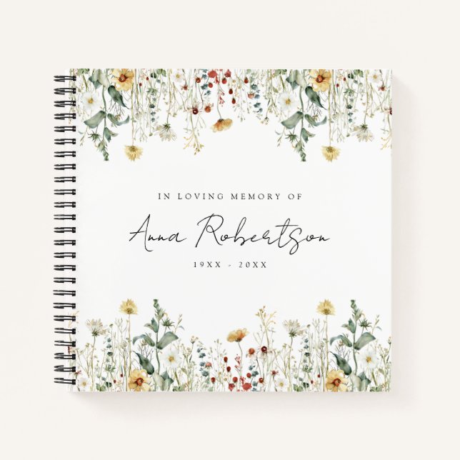 Wildflower Field Memorial Service Guest Book (Front)