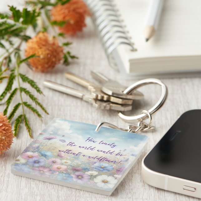 Wildflower Field & Quote Key Ring (Front Right)