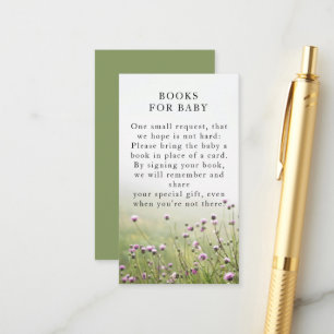 Wildflower Field Sage Green Baby Shower Enclosure Card