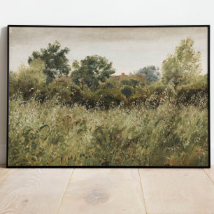 Wildflower Field Vintage Painting Wall Art