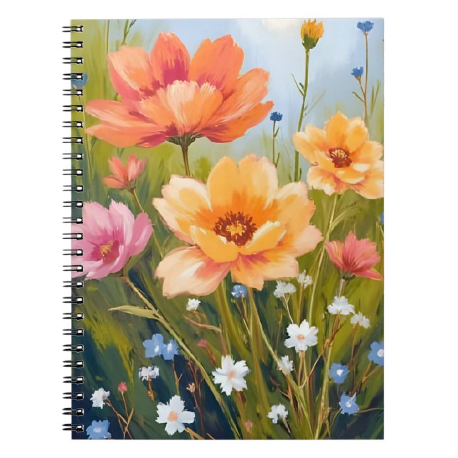 Wildflower Field | Watercolor Flowers Botanical Notebook (Front)