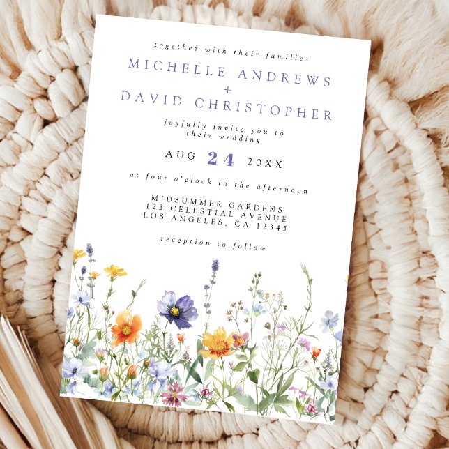 Wildflower Field Wedding Invitation (Creator Uploaded)