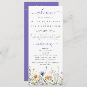 Wildflower Field Wedding Programme