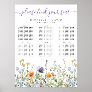 Wildflower Field Wedding Seating Chart