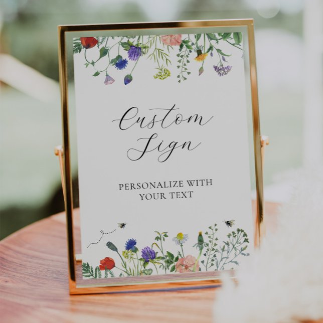 Wildflower Fields and Bees Custom Text Sign (Creator Uploaded)