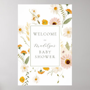 Wildflower Fields Boho Baby Shower Welcome Sign
