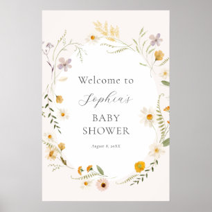 Wildflower Fields Boho Baby Shower Welcome Sign