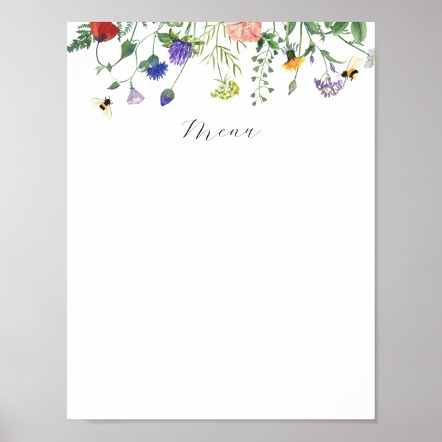 Wildflower Fields Menu Sign (Front)