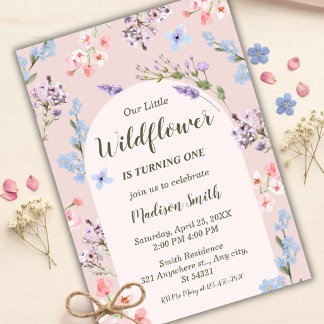 Wildflower First Birthday Invitation