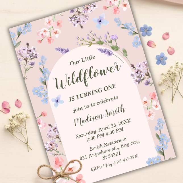 Wildflower First Birthday Invitation (Creator Uploaded)