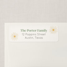 Wildflower Flight Daisy Return Address Label