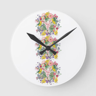 Wildflower Floral Accent Nature Inspired Round Clock