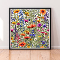 Wildflower Floral All-Over Print Poster