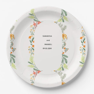 Wildflower Floral Arch Garden Party Invitation Paper Plate