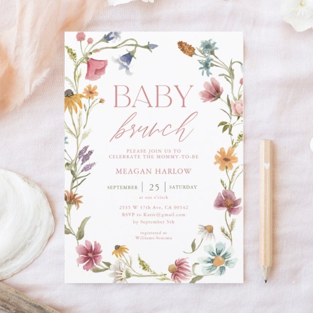 Wildflower Floral Baby Brunch Invitation (Creator Uploaded)