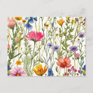 Wildflower Floral Baby in Bloom Baby Shower Spring Postcard