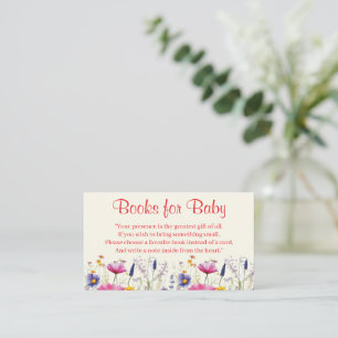 Wildflower Floral Baby Shower Books For Baby Enclosure Card