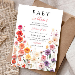 Wildflower Floral Baby Shower Brunch Invitation