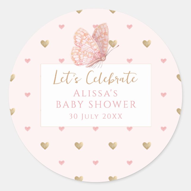 Wildflower Floral Baby Shower Classic Round Sticker (Front)
